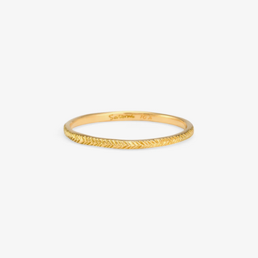 Herringbone Band | Magpie Jewellery 18k Yellow