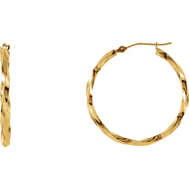 Twisted Gold Hoops 14k | Magpie Jewellery