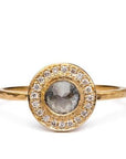 Edged Halo Solitaire Diamond & Gold Engagement Ring | Magpie Jewellery