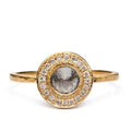 Edged Halo Solitaire Diamond & Gold Engagement Ring | Magpie Jewellery