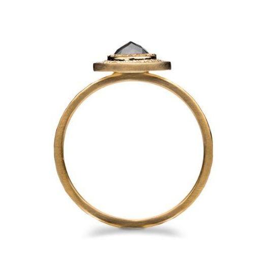 Edged Halo Solitaire Diamond & Gold Engagement Ring | Magpie Jewellery