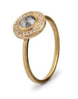 Edged Halo Solitaire Diamond & Gold Engagement Ring - Magpie Jewellery