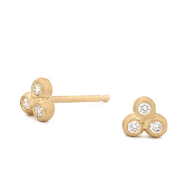 Trinity Diamond Mini Stud Earrings - Magpie Jewellery