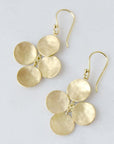 Concave Disc Charm Hook Earrings Yellow Gold | Magpie Jewellery