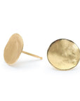 Hammered Concave Gold Disc Earrings | Magpie Jewellery