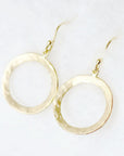 Hammered Open Disc Hook Earrings WG | Magpie Jewellery