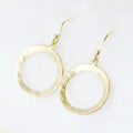 Hammered Open Disc Hook Earrings WG | Magpie Jewellery
