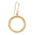 Hammered Open Disc Hook Earrings YG | Magpie Jewellery