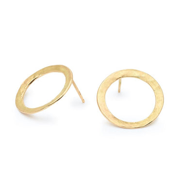 Hammered Open Organic Stud Earrings | Magpie Jewellery