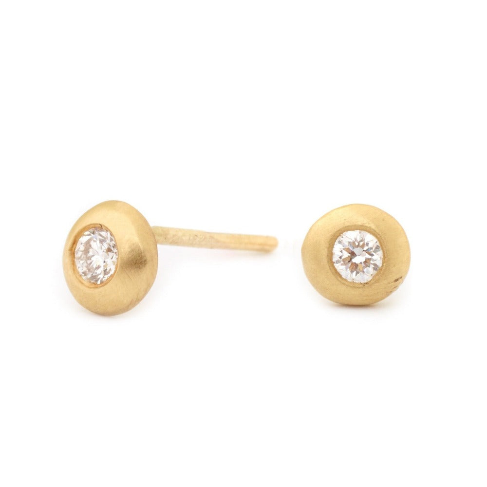 Diamond Bezel Stud Earrings - Magpie Jewellery