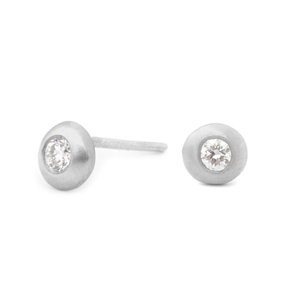 Diamond Bezel Stud Earrings - Magpie Jewellery