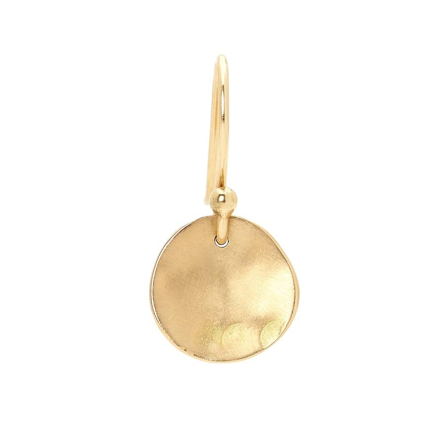 Petite Hammered Disc Hook Earrings Yellow Gold | Magpie Jewellery