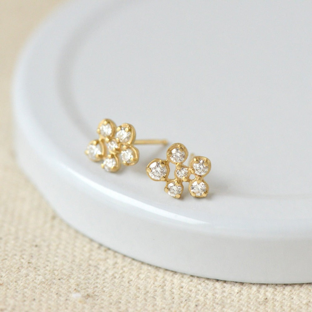 Small Flower Cluster Stud Earrings - Magpie Jewellery