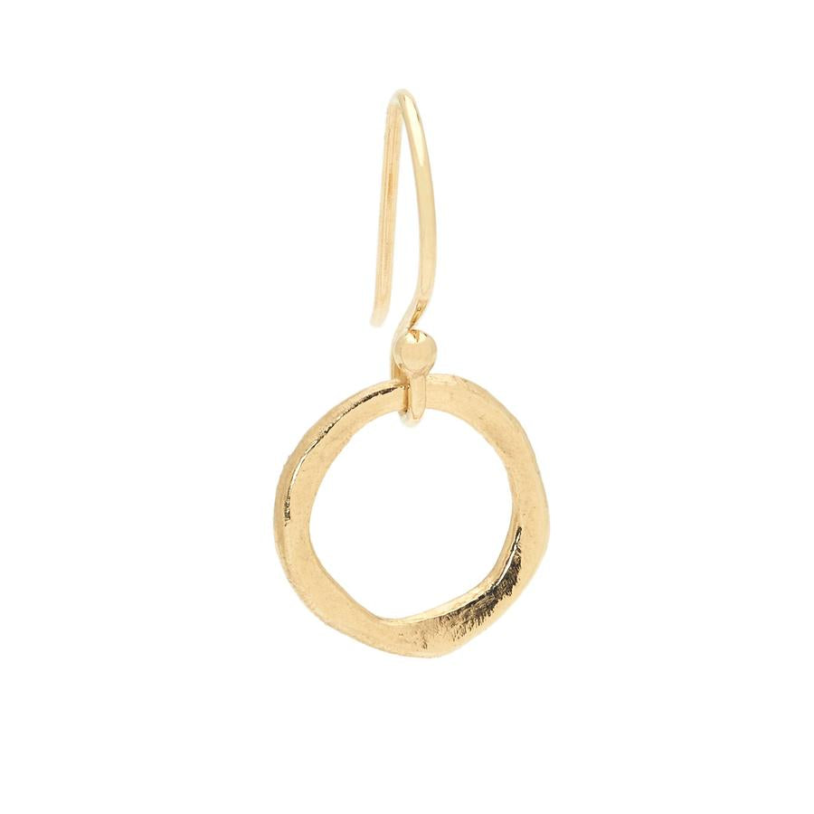 Polished Circle Drop Earrings YG | Magpie Jewellery