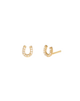 TINY HORSESHOE STUDS | 9K GOLD & DIAMOND | Magpie Jewellery