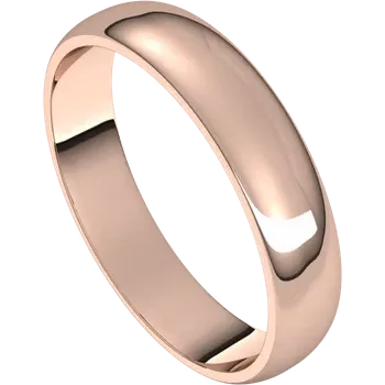 Half Round Gold 4mm Band - Magpie Jewellery