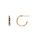 Extra Small 14K Gold Texture Triple Diamond Hoop Earring | Magpie Jewellery