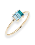 Triple Baguette Blue Topaz Gradient Ring | Magpie Jewellery