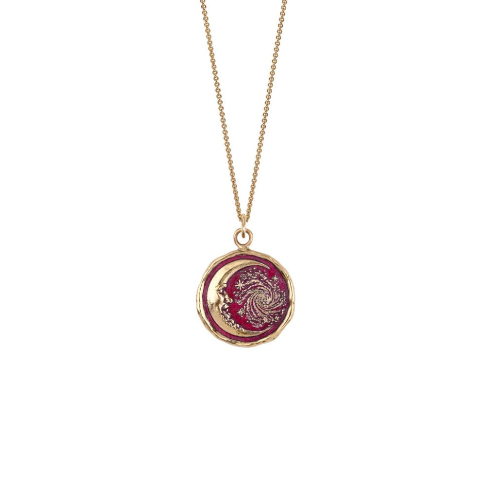 14k Gold Trust the Universe Talisman - Deep Raspberry - Magpie Jewellery