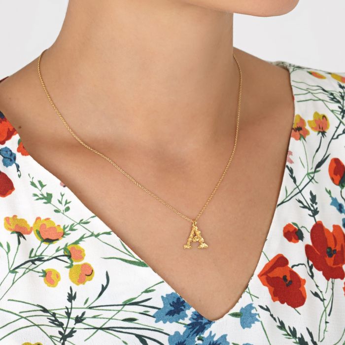 Floral Initial Necklace - Magpie Jewellery