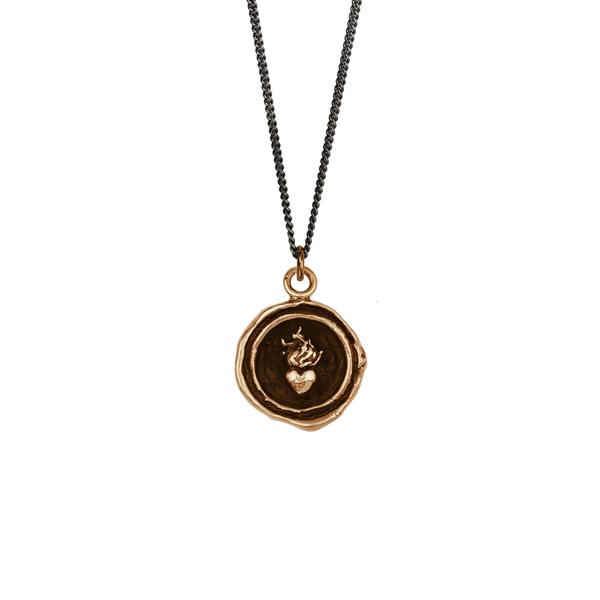 Flaming Heart Talisman-Bronze