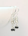 Silver Micro-Twist and Gemstone Earring | Magpie Jewellery | Black Onyx