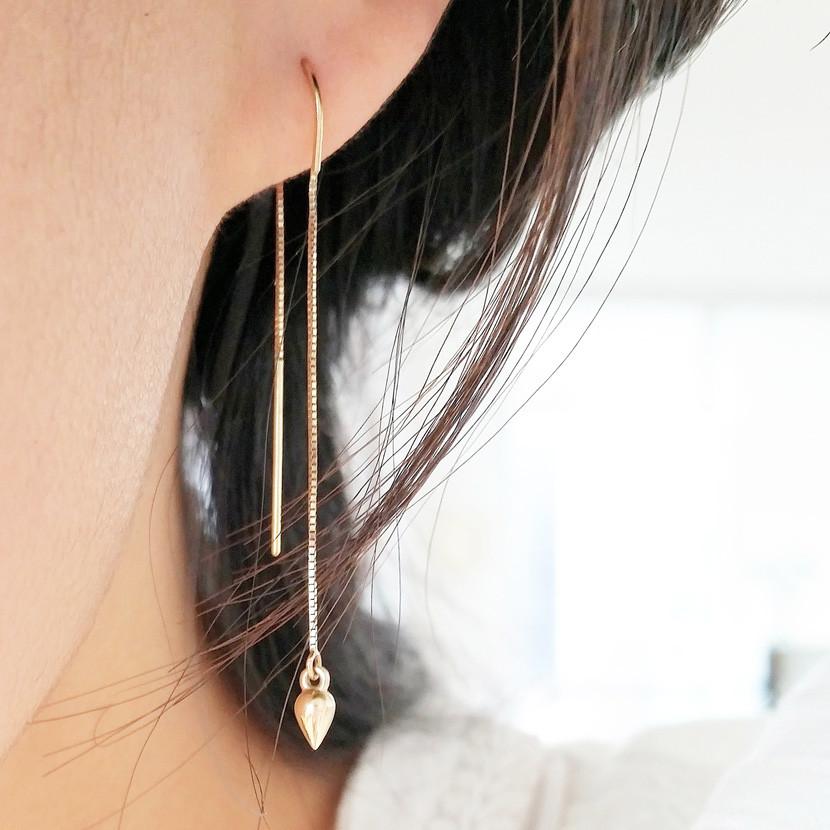 Gold Teardrop Threader Earrings - Magpie Jewellery