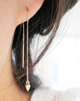 Gold Teardrop Threader Earrings - Magpie Jewellery