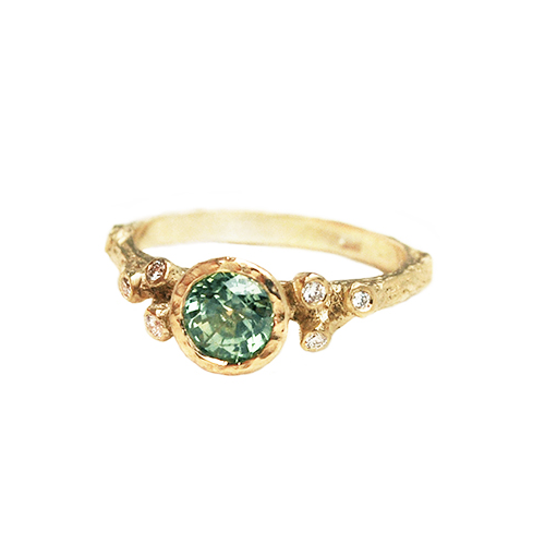 Green Sapphire Branches Ring - Magpie Jewellery