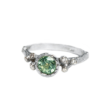 Green Sapphire Branches Ring - Magpie Jewellery