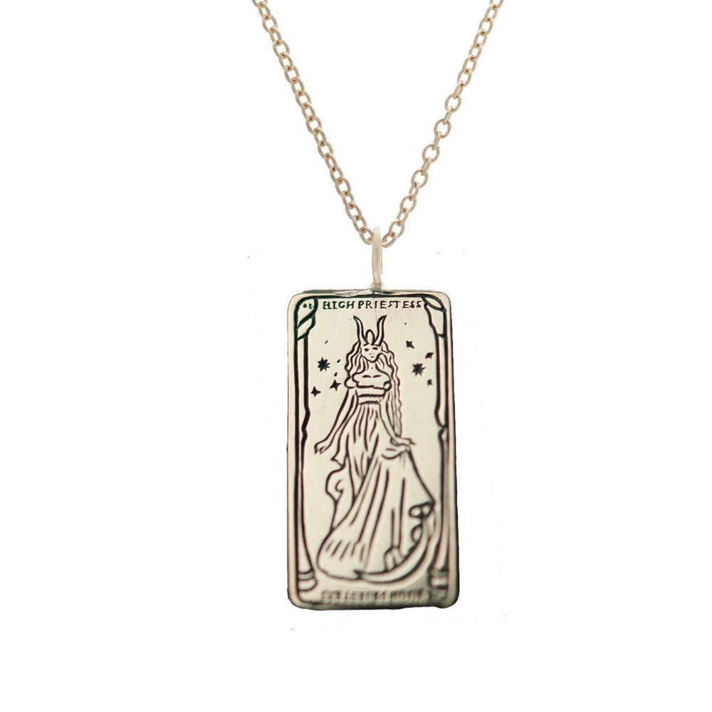 The High Priestess Tarot Card Necklace - Magpie Jewellery