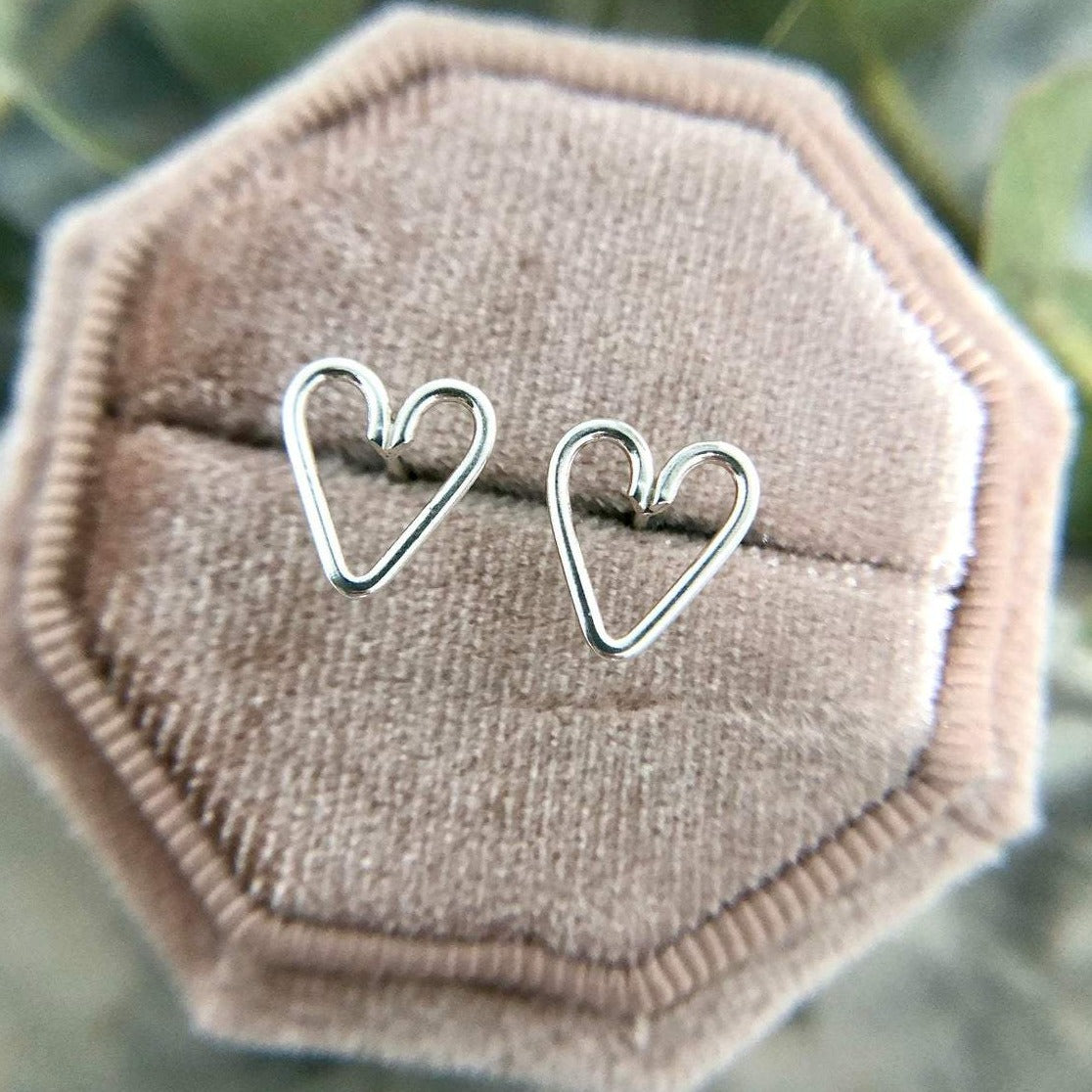 Wire Heart Studs | Magpie Jewellery | Silver