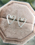 Wire Heart Studs | Magpie Jewellery | Silver