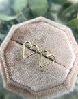 Wire Heart Studs | Magpie Jewellery | 14k Gold