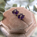 Raw Amethyst Stud Earrings - Magpie Jewellery