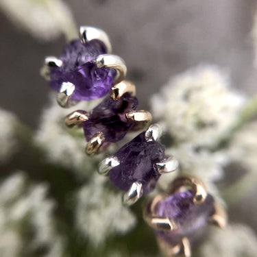 Raw Amethyst Stud Earrings - Magpie Jewellery