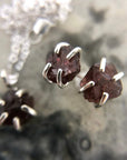 Raw Garnet Stud Earrings - Magpie Jewellery