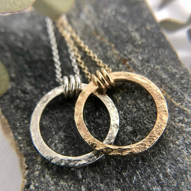 Textured Circle Necklace - Magpie Jewellery