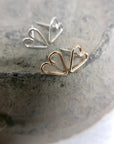 Wire Heart Studs | Magpie Jewellery | Gold-fill
