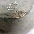 Wire Heart Studs | Magpie Jewellery | Gold-fill