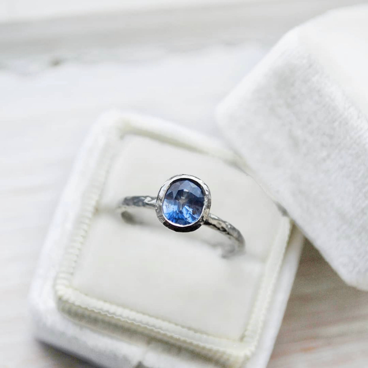 Oval Seashore Sapphire Ring - Magpie Jewellery