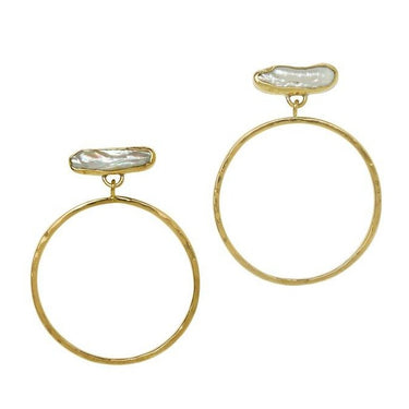 Pearl Cloud Hoop Earrings - Magpie Jewellery