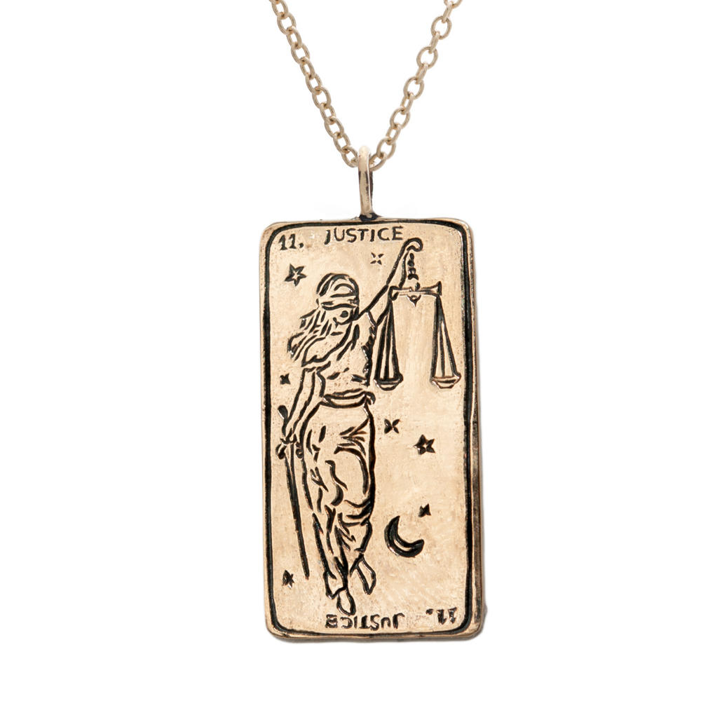 Justice Tarot Card Necklace - Magpie Jewellery