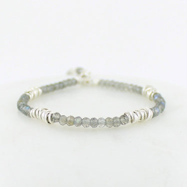 Silver Twist Stacking Bracelet | Magpie Jewellery | Labradorite