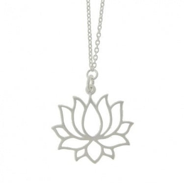 Silver Lotus Flower Necklace - Magpie Jewellery