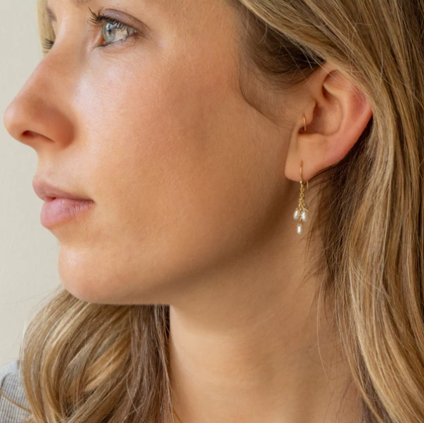 Luna Cascading Pink Pearl Earrings - Magpie Jewellery