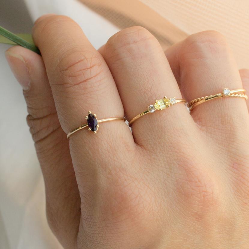 Marquise Amethyst Ring - Magpie Jewellery