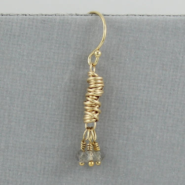 Gold Micro-Twist and Gemstone Earring - Magpie Jewellery