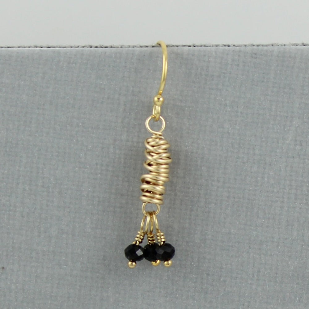 Gold Micro-Twist and Gemstone Earring - Magpie Jewellery