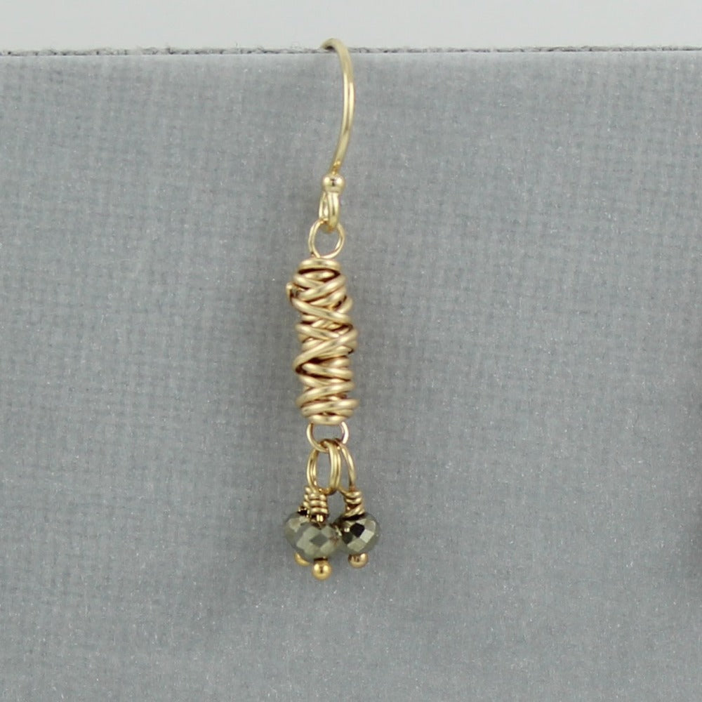 Gold Micro-Twist and Gemstone Earring - Magpie Jewellery